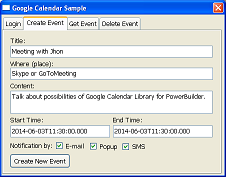 Google Calendar Demo Application
